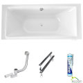 große Badewanne Tami 200x90 cm Kissen Sole Acrylwanne Rechteck (id: 2204) ohne Verkleidung