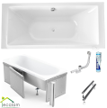 große Badewanne Tami 200x90 cm Kissen Sole Acrylwanne Rechteck (id: 2204) Styroporverkleidung