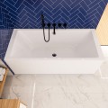 große Badewanne Tami 200x90 cm Kissen Sole Acrylwanne Rechteck (id: 2204)