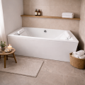 große Badewanne Tami 200x90 cm Kissen Sole Acrylwanne Rechteck (id: 2204)