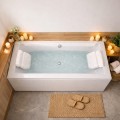 große Badewanne Tami 200x90 cm Kissen Sole Acrylwanne Rechteck (id: 2204)