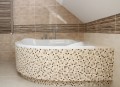 Badewanne Selma 150x150 cm Kopfkissen Sole mit Isolierung Thermobadewanne Eckbadewanne + Siphon Viega (id: 2206)