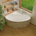Badewanne Bala 120 x 120 cm Antirutsch Eckwanne Acrylwanne + Siphon Viega (id: 2207)