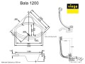 Badewanne Bala 120 x 120 cm Antirutsch Eckwanne Acrylwanne + Siphon Viega (id: 2207)