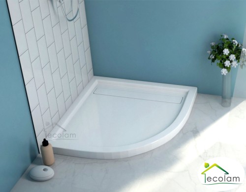 Duschwanne Viertelkreis 90 x 90 x 6,5 cm Camparo R55 cm Abdeckplatte