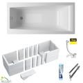 Badewanne Linda 150x75 cm Antirutsch Acrylwanne Rechteck + Siphon Viega (id: 2210) Wannenträger