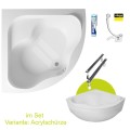Badewanne Selma 150x150 cm Antirutsch Eckwanne Acrylwanne + Siphon Viega ) (id: 2213) Acrylschürze