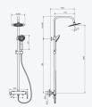 Set Duschsystem Handbrause Armatur Dusche Regendusche Stange Clever Graphit (id: 2214)
