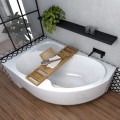 Badewanne Eckwanne Wela 170x100 cm links Ablage Bambus Thermobadewanne Isolierung Acrylwanne + Siphon Viega (id: 2217)