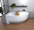 Badewanne Eckwanne Wela 170x100 cm links Ablage Bambus Thermobadewanne Isolierung Acrylwanne + Siphon Viega (id: 2217)