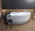 Badewanne Eckwanne Wela 170x100 cm links Ablage Bambus Thermobadewanne Isolierung Acrylwanne + Siphon Viega (id: 2217)