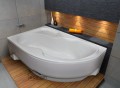 Badewanne Eckwanne Wela 170x100 cm links Ablage Bambus Thermobadewanne Isolierung Acrylwanne + Siphon Viega (id: 2217)