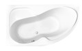 Badewanne Acrylwanne Eckwanne Wela 170x100 cm links Ablage Bambus + Siphon Viega