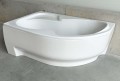 Badewanne Acrylwanne Eckwanne Wela 170x100 cm links Ablage Bambus + Siphon Viega