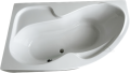 Badewanne Acrylwanne Eckwanne Wela 170x100 cm links Ablage Bambus + Siphon Viega