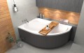 Badewanne Eckwanne Wela 160x100 cm links Ablage Bambus Thermobadewanne Isolierung Acrylwanne + Siphon Viega (id: 2219)