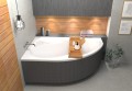 Badewanne Eckwanne Wela 160x100 cm links Ablage Bambus Thermobadewanne Isolierung Acrylwanne + Siphon Viega (id: 2219)