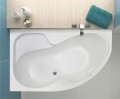 Badewanne Eckwanne Wela 160x100 cm links Ablage Bambus Thermobadewanne Isolierung Acrylwanne + Siphon Viega (id: 2219)