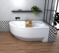 Badewanne Eckwanne Wela 150x100 cm rechts Ablage Bambus Thermobadewanne Isolierung Acrylwanne + Siphon Viega (id: 2220)