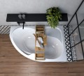 Badewanne Eckwanne Wela 160x100 cm rechts Ablage Bambus Thermobadewanne Isolierung Acrylwanne + Siphon Viega (id: 2221)