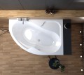 Badewanne Eckwanne Wela 160x100 cm rechts Ablage Bambus Thermobadewanne Isolierung Acrylwanne + Siphon Viega (id: 2221)