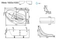Badewanne Eckwanne Wela 160x100 cm rechts Ablage Bambus Thermobadewanne Isolierung Acrylwanne + Siphon Viega (id: 2221)