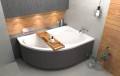 Badewanne Eckwanne Wela 170x100 cm rechts Ablage Bambus Thermobadewanne Isolierung Acrylwanne + Siphon Viega (id: 2222)