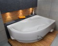 Badewanne Eckwanne Wela 170x100 cm rechts Ablage Bambus Thermobadewanne Isolierung Acrylwanne + Siphon Viega (id: 2222)