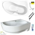 Badewanne Eckwanne Wela 170x100 cm rechts Ablage Bambus Thermobadewanne Isolierung Acrylwanne + Siphon Viega (id: 2222)Variante: Acrylverkleidung
