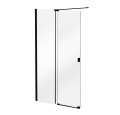 WALK IN Duschwand Duschabtrennung 90-140 cm Vayo Duschkabine Glas Dusche Schiebetür Schwarz Black (id: 2225)