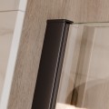 WALK IN Duschwand Duschabtrennung 90-140 cm Vayo Duschkabine Glas Dusche Schiebetür Schwarz Black (id: 2225)