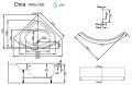 Badewanne Eckwanne Dina 140 x 140 cm Antirusch Acrylwanne + Siphon Viega (id: 2226)