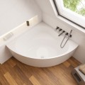 Badewanne Eckwanne Dina 140 x 140 cm Antirusch Acrylwanne + Siphon Viega (id: 2226)