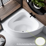 Badewanne Eckwanne Dina 140 x 140 cm Antirusch Acrylwanne + Siphon Viega