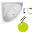 Badewanne Eckwanne Dina 140 x 140 cm Antirusch Acrylwanne + Siphon Viega (id: 2226) ohne Verkleidung
