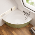 Badewanne Eckwanne Dina 140 x 140 cm Antirusch Acrylwanne + Siphon Viega (id: 2226)