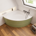 Badewanne Eckwanne Dina 140 x 140 cm Antirusch Acrylwanne + Siphon Viega (id: 2226)