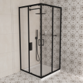 Duschkabine Azul 80x80 x185 cm Viereck Duschabtrennung Glas Wand Easy Clean schwarz (id: 2227)
