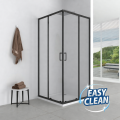 Duschkabine Azul 80x80 x185 cm Viereck Duschabtrennung Glas Wand Easy Clean schwarz (id: 2227)