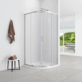 Duschkabine Azul 80x80 x185 cm Easy Clean Viertelkreis R55 Glas Wand chrom Duschabtrennung (id: 2229)