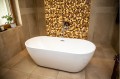 Freistehende Standbadewanne Badewanne Acryl 170 x 77 cm Ab- und Überlauf Click Clack Elena + ABLAGE BADEWANNENBRETT