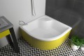 Duschwanne Viertelkreis Dante mit Sitz 80x80 x 41 x 28 cm R55 zum Verfliesen Siphon Click Clack