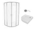 SET Duschkabine 90x90 cm Azul + Duschwanne Brausewanne Ben Viertelkreis Dusche (id: 2232)