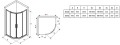 SET Duschkabine 90x90 cm Azul + Duschwanne Brausewanne Ben Viertelkreis Dusche (id: 2232)