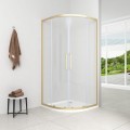 Duschkabine Lazuro 80x80 x200 cm Easy Clean Viertelkreis gold gebürstet (id: 2233)