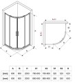 Duschkabine Lazuro 90x90 x200 cm Easy Clean Viertelkreis gold gebürstet (id: 2234)