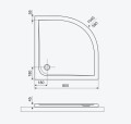 Duschwanne Dusche 80x80 cm Duschtasse Sense Viertelkreis flach + Siphon (id: 2237)