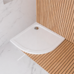 Duschwanne Dusche 90x90 cm Duschtasse Sense Viertelkreis flach  + Siphon 