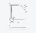 Duschwanne Dusche 90x90 cm Duschtasse Sense Viertelkreis flach + Siphon (id: 2238)