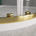 Duschkabine Lazuro 80x80 x200 cm Easy Clean Viertelkreis gold gebürstet (id: 2233)
